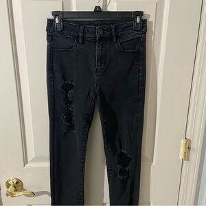 American Eagle Outfitters Dark Distressed Skinny Jeans